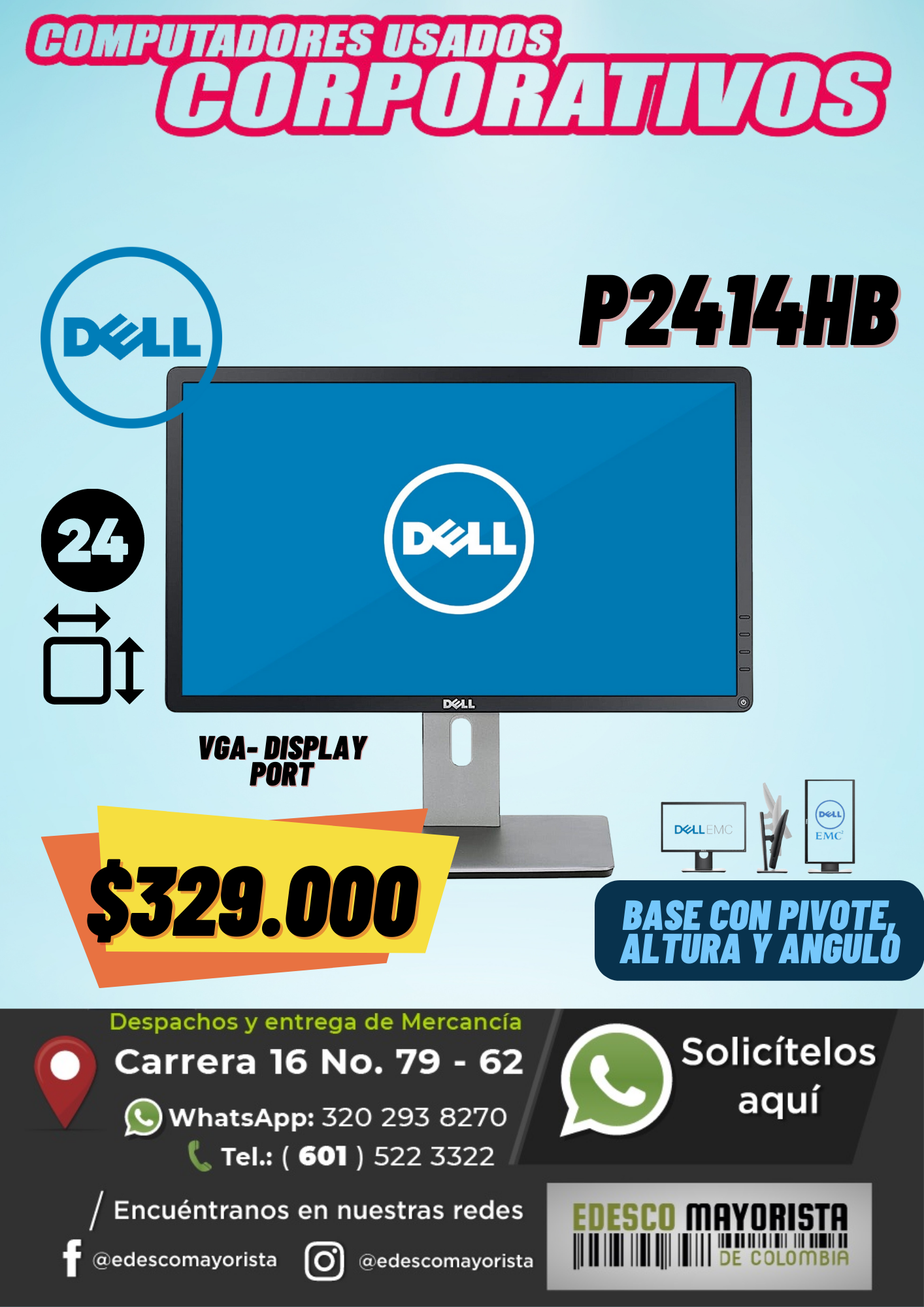 Monitor Dell 24 Pulgadas